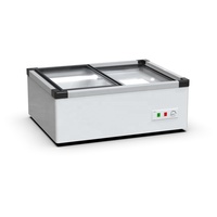 Congélateur-réfrigérateur de table commercial avec vitrine à crème glacée, capacité 92L, porte en verre trempé, portable