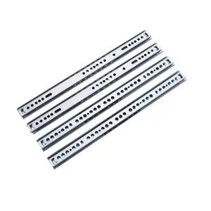 High quality furniture hardware slide guide rails accessories 17mm two-way open drawer with beaded two-way slide track