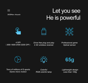 中空蜂窝2.4GHz无线<span class=keywords><strong>4</strong></span>齿轮3200 DPI RGB照明鼠标电脑笔记本电脑游戏鼠标 - Product Image 5