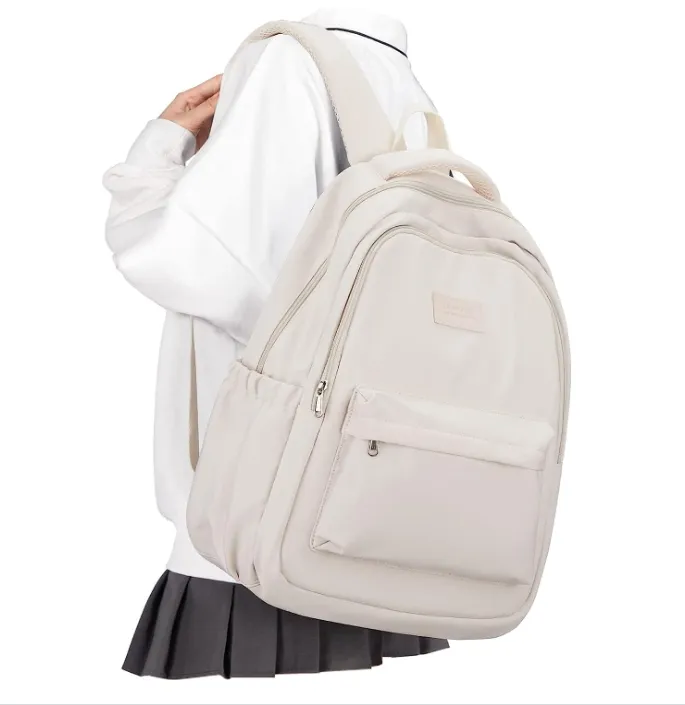 Tas ransel Sekolah ringan untuk pria wanita, tas sekolah dasar kuliah, tas Daypack kasual perjalanan Laptop