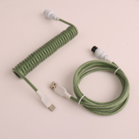 Kabel GX16 Aviator Tipe-C Nylon Coiled 3A Pengisian Cepat Konduktor Tembaga Murni Pelindung Anyaman Panjang 1M untuk Komputer Mekanik