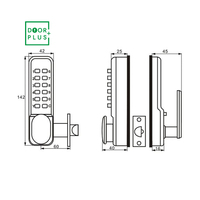 Serrure de porte mécanique à code Doorplus, alliage de zinc, aluminium, serrure mécanique sans clé à combinaison