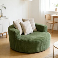 Vente en gros directe usine : Fauteuil-canapé rond individuel relaxant, compressé sous vide, style crème, pour chambre et salon