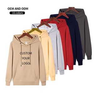 New Fashion Cotton Unisex Autumn Hooded Streetwear Long Sleeve Regular Fit Pocket Solid Color Casual Hoodie 280g Wholesale - Product Image 3