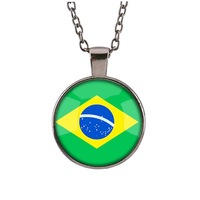 Venta al por mayor logotipo personalizado Chile Australia Bulgaria recuerdo viaje cristal collar de moda para hombres y niños
