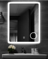 Hotel Bathroom Smart Illuminated Magnifying Mirror with Speaker Touch Screen LED Light Luxury Design