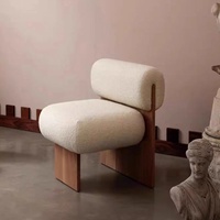 Chaise de canapé simple de style japonais Design nordique moderne Hôtel Wabi Sabi Meubles Salon Salon Chaise d'appoint en bois de laine d'agneau