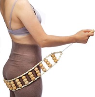 Ceinture de massage en bois avec rouleau en bois pour le dos et le ventre, outil en bois pour sculpter le corps, appareil de massage