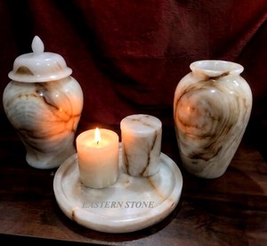 Porte-bougie en agate de pierre orientale sculptée en forme de cœur, fait main, décoration d'intérieur, articles les plus vendus, support en pierre de marbre naturel - Product Image 5