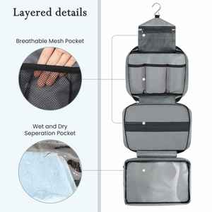 Kit de Almacenamiento de Viaje para Hombre, Bolsa de Aseo de Gran Capacidad, Ecológica, con Cierre, Impermeable, Expandible, Organizador de Ducha - Product Image 3