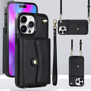 Funda de Lujo para Teléfono Móvil con Correa Cruzada y Tarjetero de Cuero PU para iPhone XR, XS Max, 11, 13, 14, 15, 16, 17 Pro Max - Product Image 6