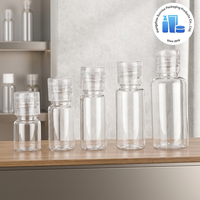 Botellas de Plástico PET de 50 ml con Tapa Abatible, Tapa de PP, Forma Cilíndrica Transparente, Impresión Serigráfica, Envases para Cosméticos y Cuidado de la Piel