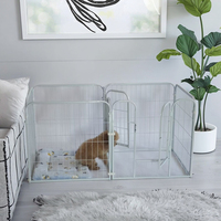 Boîte de mise bas pour chien en métal avec plateau amovible Roues verrouillables Boîte de mise bas robuste pour chiot pour chiens de petite race Facile à nettoyer