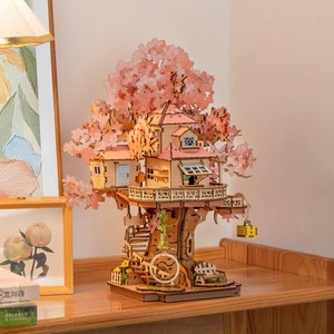 Kits de Modelos de Casa de Árbol de Sakura <span class=keywords><strong>Robotime</strong></span> <span class=keywords><strong>Rolife</strong></span>, Rompecabezas de Madera en 3D, Decoración del Hogar, Regalo para Mujeres, Niñas, Niños y Adultos - Product Image 6