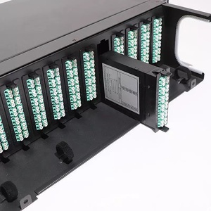 ตู้เชื่อมต่อไฟเบอร์แบบโมดูลาร์ OEM ขนาด 19 นิ้ว 1U 2U พร้อมถาดดึงสาย MTP เป็น LC สำหรับศูนย์ข้อมูล - Product Image 3