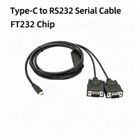 USB C - RS232 Seri Adaptör, 2/4 Port DB9 Pin COM Çoklu Seri Dönüştürücü Kablosu, FTDI Çipli