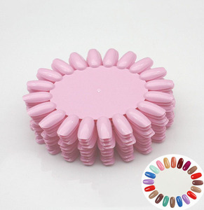 Chuyên Nghiệp Bán Buôn Hồng Swatches Nail Art Mẹo Gel Polish Hiển Thị Thực Hành Bánh Xe Bảng Màu Biểu Đồ - Product Image 2