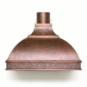 เครื่องดูดควันทองแดง 16 เกจ งานตีมือสุดหรู ลวดลายเซลติก พร้อมช่องระบายอากาศ ติดผนังแบบสถาปัตยกรรม สำหรับบ้านวิลล่าสไตล์คลาสสิก - Product Image 1
