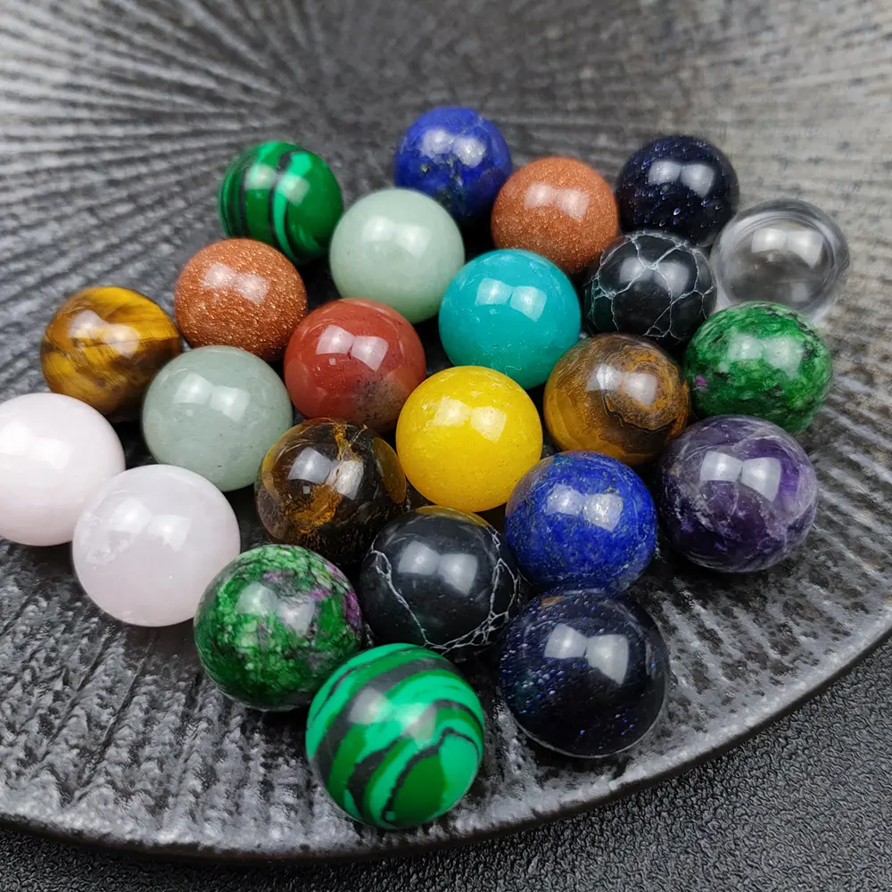 16mm Kristall Runde Perlen Natürlicher Halbe del stein Verschiedene Farben Echte Heil kristall Runde Kugel ohne Loch