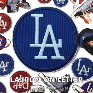 Wholesale Eco-Friendly Designer Iron-<b>On</b> Embroidered English Letter <b>Patches</b> for Hats Bags Clothes-<b>Sew</b>-<b>On</b> LA <b>Patch</b> - Product Image 2