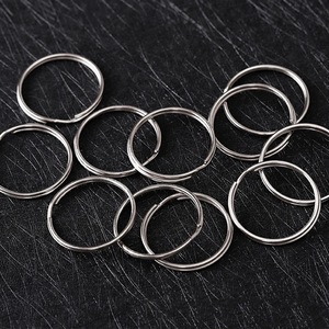 Double Ring Key Ring <b>Metal</b> Round White Nickel For <b>Bracelet</b> Making Jewelry Findings - Product Image 2