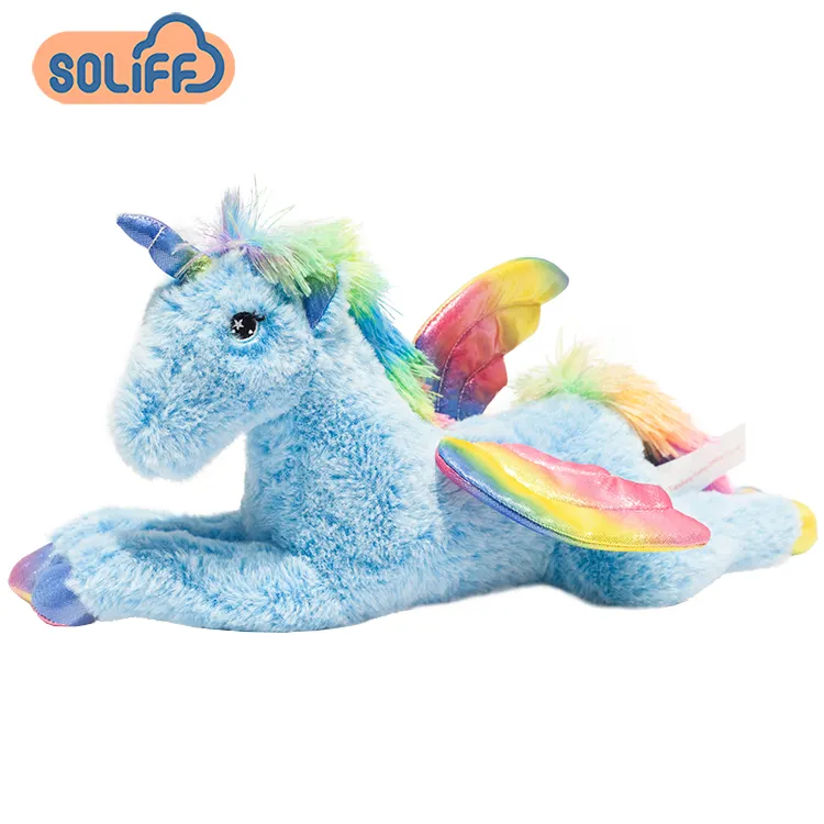מותאם אישית מתנה חד קרן צעצוע ממולא רך בפלאש בעלי החיים צעצוע צבעוני Unicorn בפלאש צעצוע לילדים