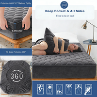 Protège-matelas matelassé imperméable de qualité supérieure, anti-acariens, anti-urine, antidérapant, housse de matelas complète