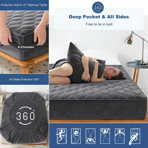 Pelindung Kasur Premium Berlapis Anti Air, Anti Tungau Debu, Anti Urine, Anti Selip, Penutup Kasur Ukuran Full - Product Image 6