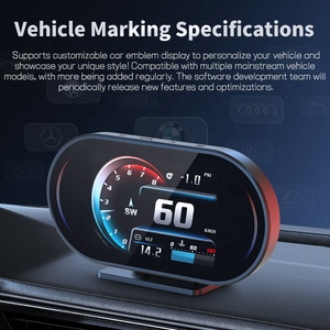 Compteur numérique intelligent pour <span class=keywords><strong>voiture</strong></span> OBD GPS LCD, affichage de la vitesse, du régime <span class=keywords><strong>moteur</strong></span>, de la température de l'eau, du turbo, de l'inclinaison, de la force G, affichage HUD - Product Image 5