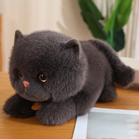 Jouet en peluche chat unisexe mignon, poupée chat simulée confortable avec rembourrage en coton PP, posture assise paresseuse pour enfants