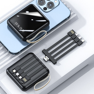 Mini Built In Cable Power Bank 10000mAh <b>Large</b> Capacity Portable Charger Corporate <b>Gift</b> Power Supply - Product Image 1