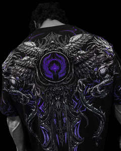 XIANGYU 2026 T-shirt <span class=keywords><strong>Uomo</strong></span> Oversize Viola Cotone Pesante Stile Gotico Streetwear per <span class=keywords><strong>Uomo</strong></span> <span class=keywords><strong>Abbigliamento</strong></span> <span class=keywords><strong>Dark</strong></span> Fantasy - Product Image 1