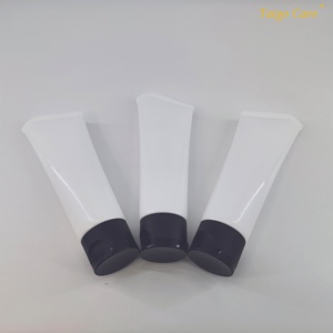 Tube vide rond blanc de 100 ml avec valve de contrôle et bouchon à clapet pour crème pour les mains, nettoyant visage, emballage cosmétique personnalisé - Product Image 3