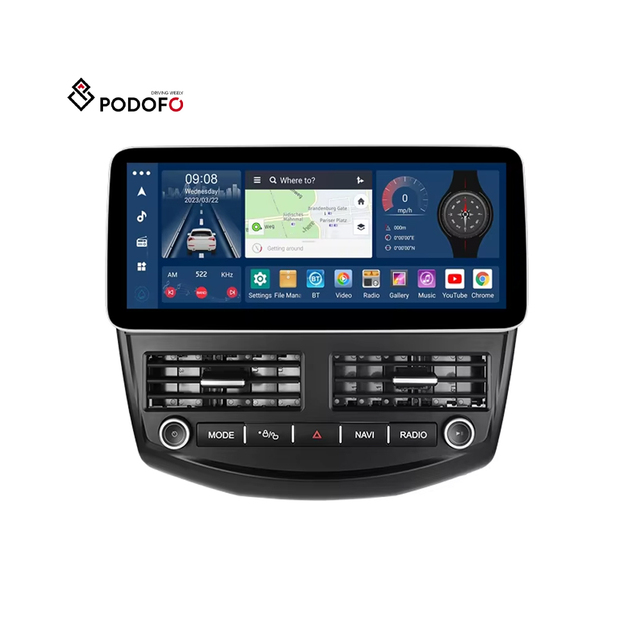 Podofo Android Car Stereo 8 Core 12.3'' 2+32GB IPS Screen Car Radio Frame for Ford Focus 2012-2018 Carplay/Android Auto/WiFi/4G