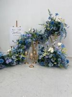 Boules de fleurs artificielles bleues pour table de mariage, bouquets de mariage en gros, décoration de table de mariage et boules de fleurs artificielles