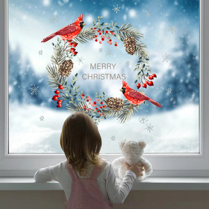 Anillos Navideños, Adhesivos para Ventanas con Diseño de Copos de Nieve, Adhesivos para Ventanas, Decoración de Árboles de Navidad, Adhesivos para Puertas, Adhesivos Estáticos de Doble Cara - Product Image 1