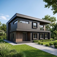 Villa modulaire préfabriquée en acier à deux étages, 3 chambres, moderne, à installation rapide et à faible coût, pour usage hôtelier et résidentiel