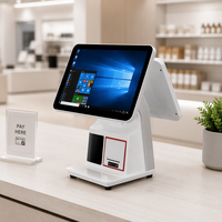 Système de point de vente tout-en-un Windows 10/11, écran tactile capacitif 15,6 pouces, caisse enregistreuse avec imprimante intégrée 58 mm pour restaurant