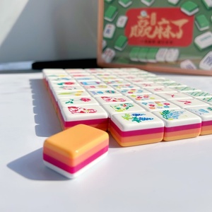 Fichas de Mahjong Degradado Naranja-Rosa de Estilo Ins de Alta Estética, Hechas a Mano, para Fiestas y Entretenimiento - Product Image 3