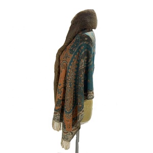 Siêu Chất Lượng Của Phụ Nữ Mùa Đông Truyền Thống Khăn Đẹp Faux Fur Trimmed Thoáng Khí Viscose Dài Chiều Dài Khăn Choàng Với <span class=keywords><strong>Fringe</strong></span> - Product Image 5