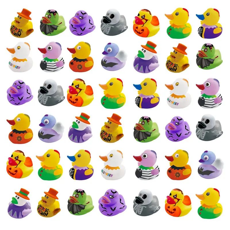 Logotipo personalizado Preço baixo Halloween Natal Rubber Ducks Brinquedos de banho do bebê Rubber Yellow Duck Ecoys Bulk Baby Plastic Rubber Ducks