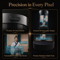 Kiosco Cilíndrico con Avatar Holográfico de IA de 75'' |   Pantalla Táctil LED con Figura Humana Virtual |   Recepción Inteligente para Bibliotecas de Museos