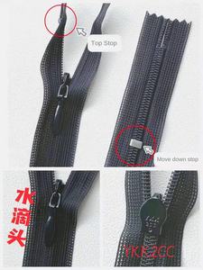 Accessoires vestimentaires en nylon invisible YKK2 du Japon, à fermeture automatique, en forme de goutte d'eau - Product Image 3