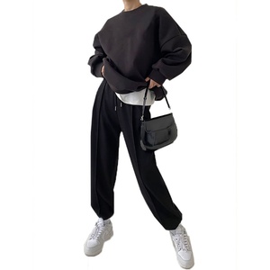 Sweat-shirt à capuche personnalisé pour femme, 100% coton, quart de manche, respirant, chaud, pull-over, couleur unie, manches longues, capuche seau - Product Image 4