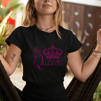 Nouvelle Couronne de Reine Personnalisée – Transfert Thermocollant en Strass pour Vêtements et T-shirts