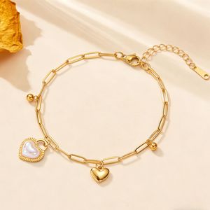 สร้อยข้อมือรูปหัวใจสแตนเลสสตีลเคลือบสูญญากาศ PVD แบบผสมผสาน PFT เครื่องประดับระดับไฮเอนด์ ทนทานต่อสภาพอากาศฤดูร้อน ไม่ซีดจาง - Product Image 5