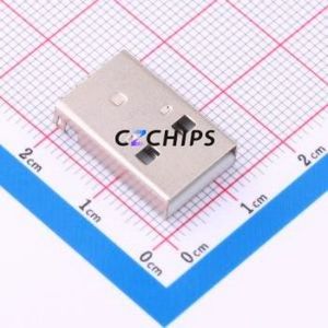 AM 90°CB USB Connector Bent Lead Through Hole Connector Type-A USB 2.0 Male Right Angle Insert - Product Image 1