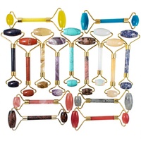 Rouleau de massage facial en cristal naturel, rouleau de massage pour le visage et le corps en pierres précieuses, outil de massage artisanal en pierre de guérison, rouleau de beauté