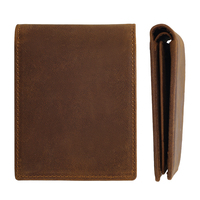 Dompet Kulit Sapi Asli Napa Berkualitas Tinggi 100% Warna Hitam Coklat, Set Dompet Hadiah untuk Pria (Sistem Dropship)