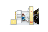 Kiosques modulaires de salon professionnel YouZhan 6x6 Personnalisation accrocheuse pour les foires d'exposition Graphiques en tissu de tension durable pour les expositions